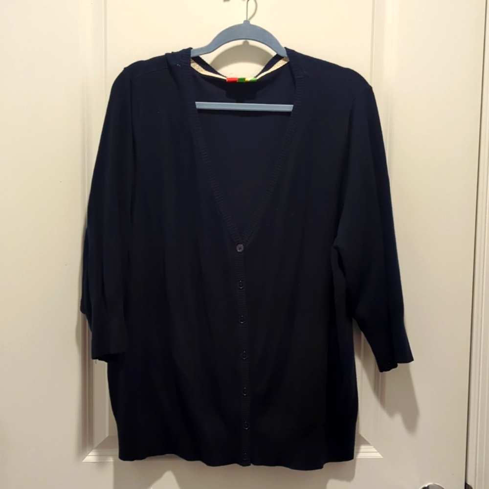 Navy Blue Button-Up Cardigan